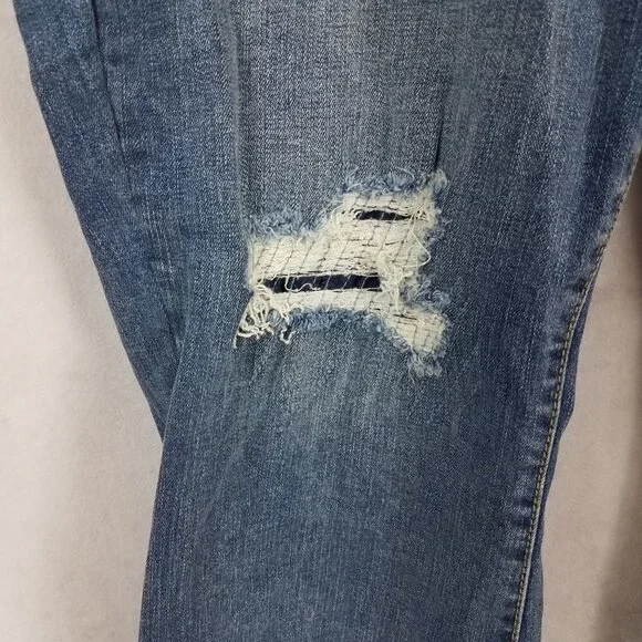 NEW SLINK Size 18 Boot Cut Curvy Denim Jeans Distressed in Erica Blue Wash Boot Cut